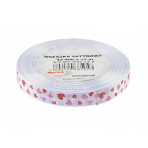 Wstążka satynowa Brewis Biała, 12mm x 22m